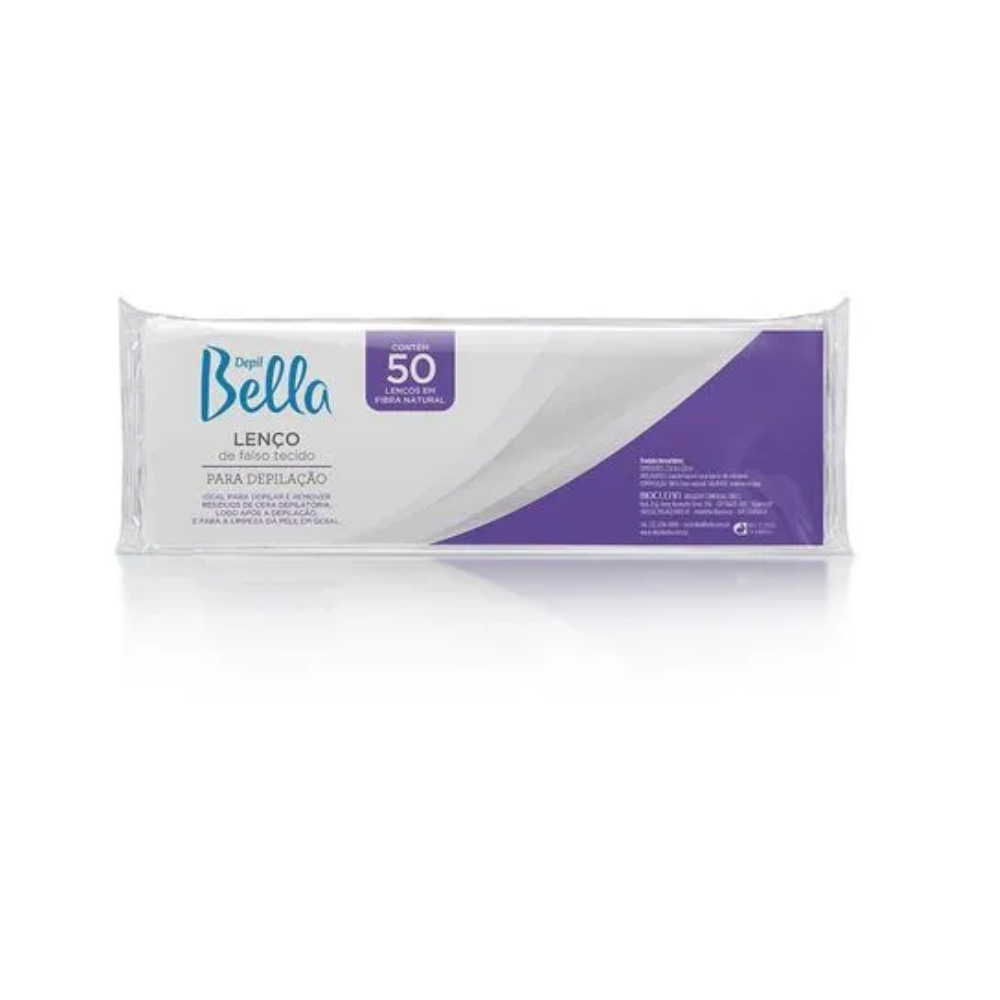 Lenço para Depilação Depil Bella TNT Branco 50 Unidades