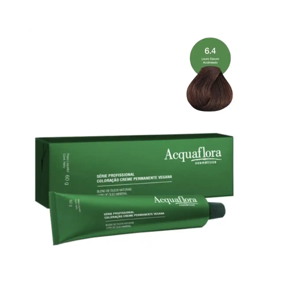 Coloração Creme Permanente Vegana 6.4 Louro Escuro Acobreado