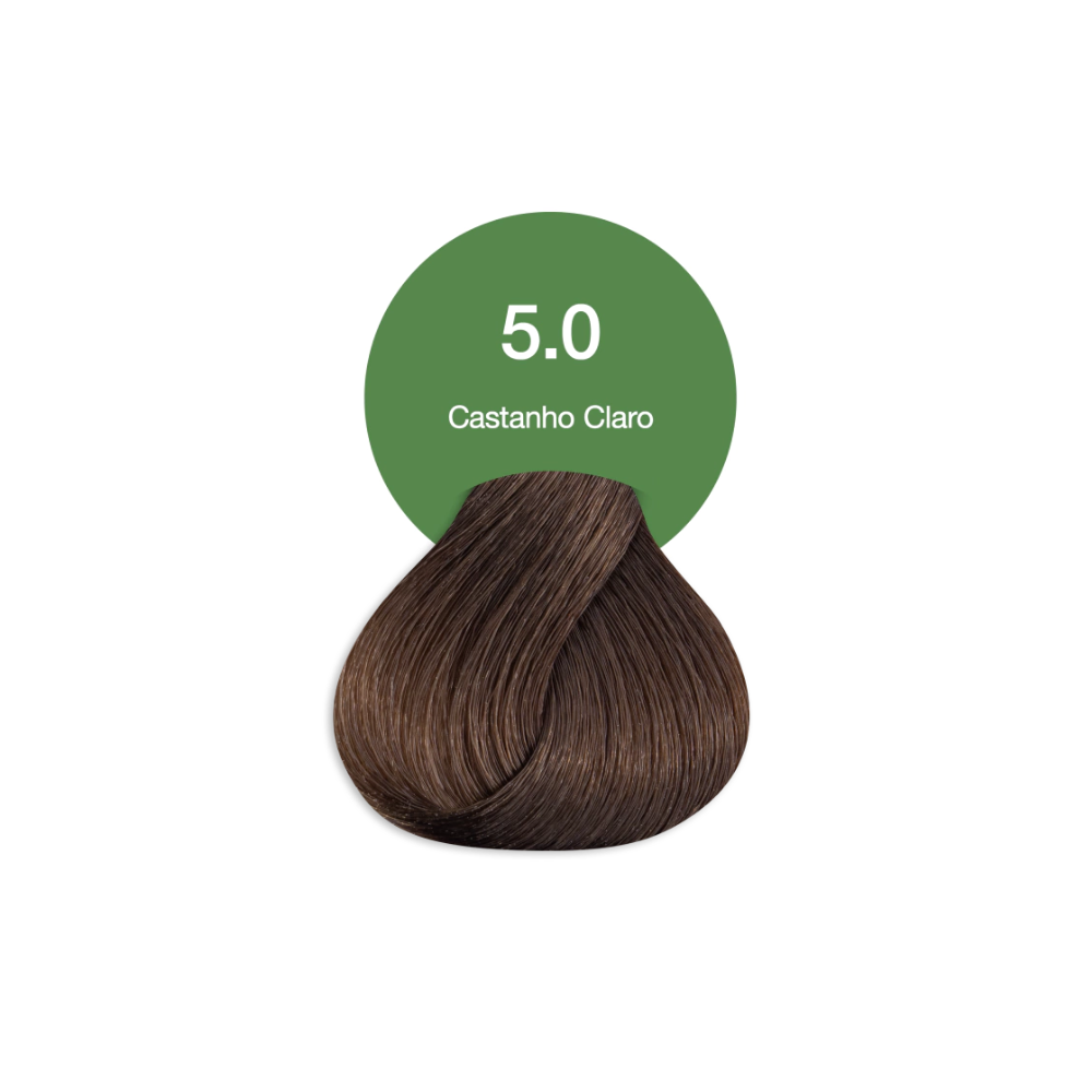 Coloração Acquaflora Creme Permanente Vegana 5.0 Castanho Claro 60g