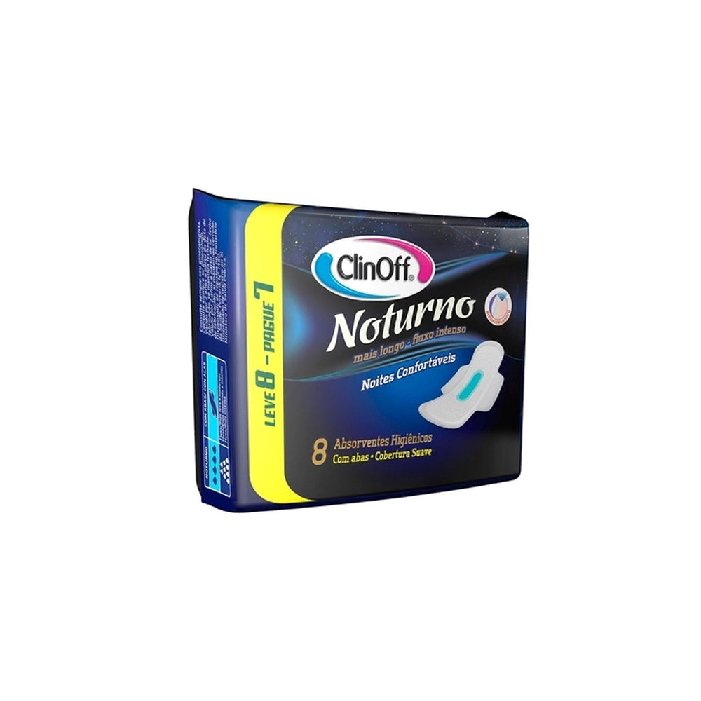Absorvente Clin Off Noturno Suave com Abas Leve 8 Pague 7