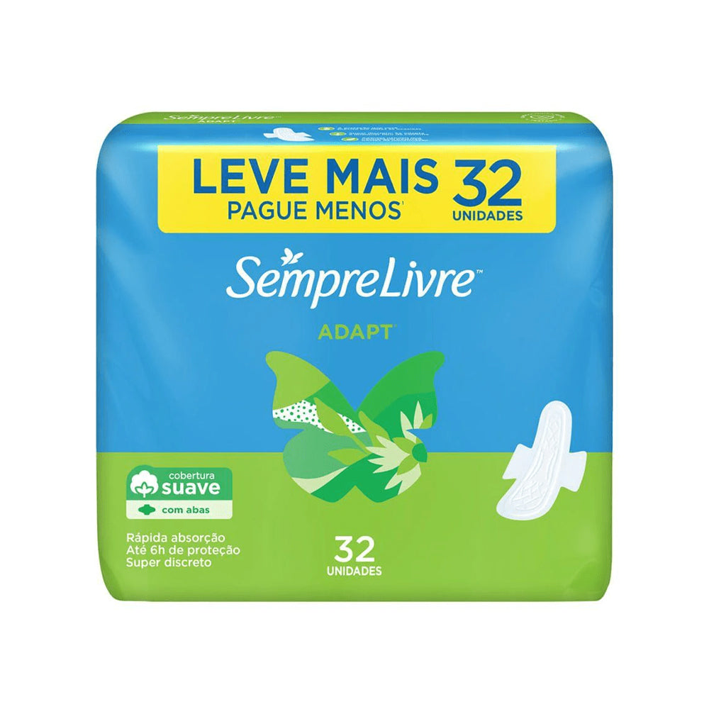Absorvente Sempre Livre Suave com Abas 32 Unidades