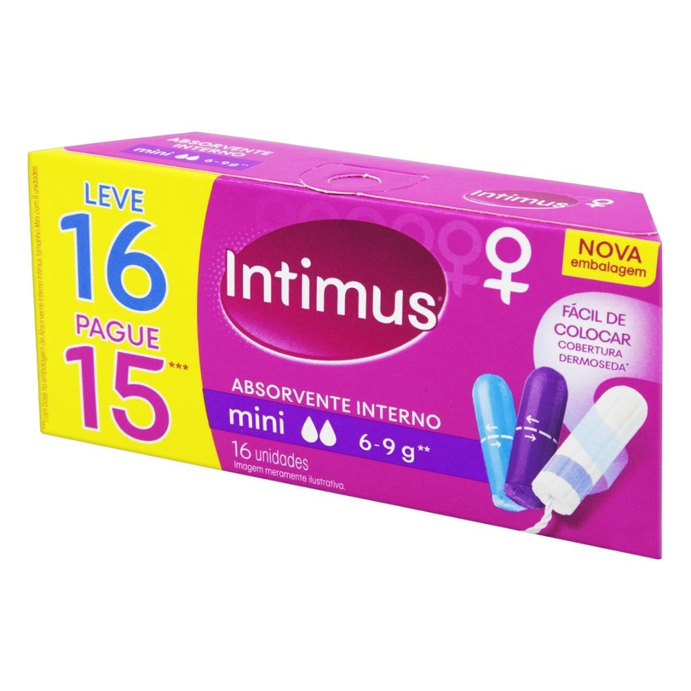 Absorvente Interno Intimus Gel Mini Leve 16 Pague 15
