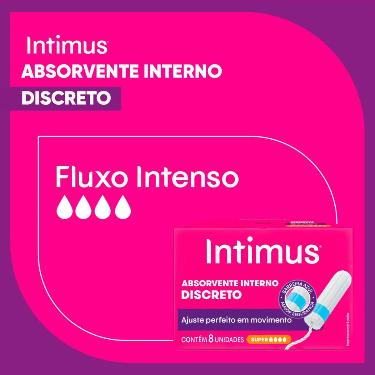 Absorvente Interno Intimus Gel Super 8 Unidades