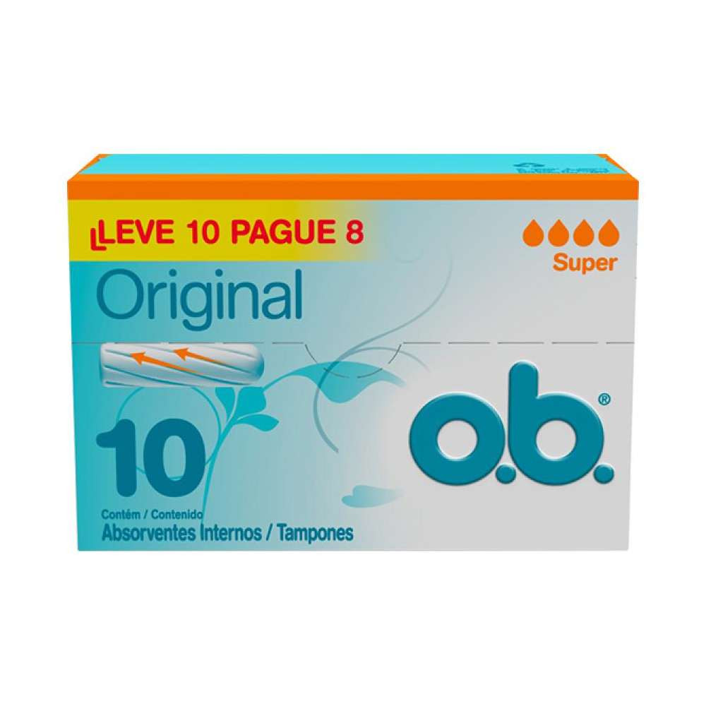 Absorvente Interno O.B. Original Super Leve 10 Pague 8 Unidades