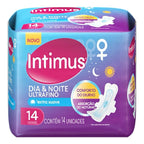 Absorvente Intimus Gel Dia e Noite Ultrafino Extra Suave com Abas 14 Unidades