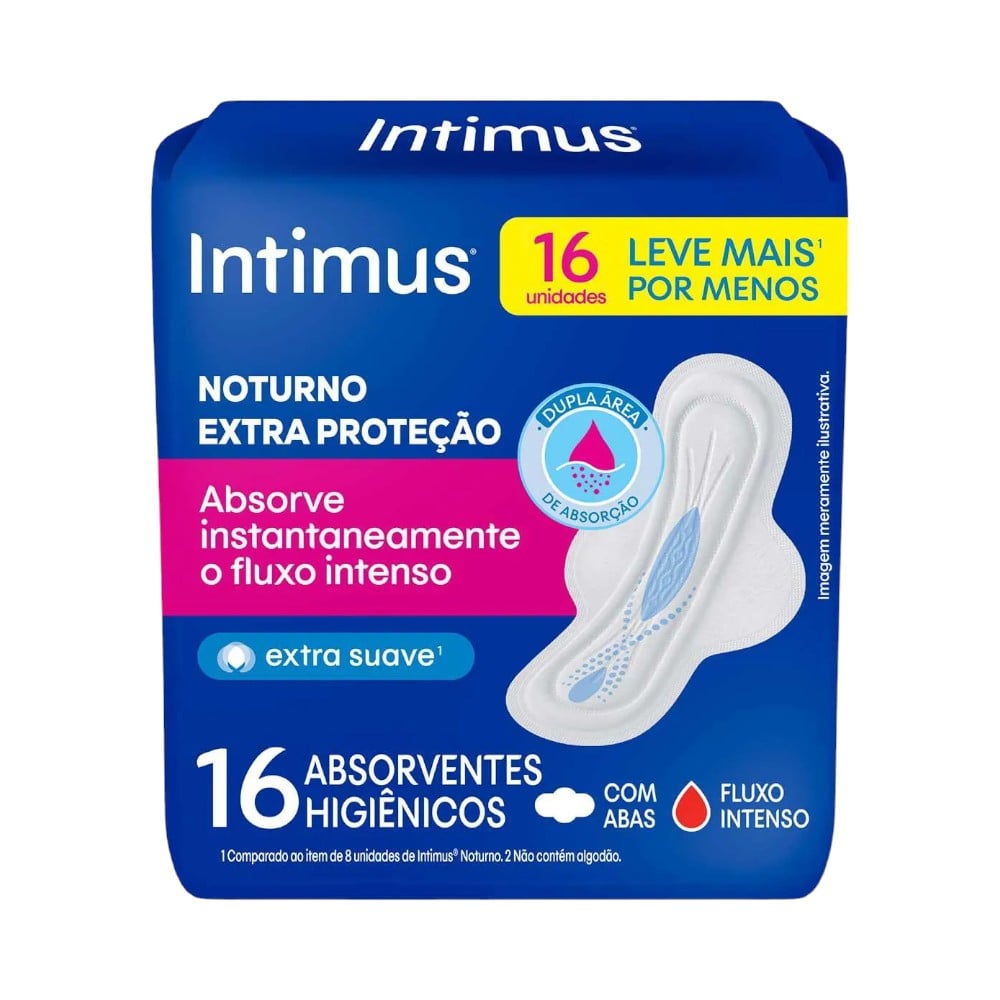 Absorvente Intimus Gel Noturno Suave 16 Unidades