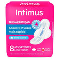 Absorvente Intimus Gel Tripla Proteção Cobertura Suave com Abas 8 Unidades