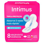 Absorvente Intimus Gel Tripla Proteção Cobertura Suave com Abas 8 Unidades