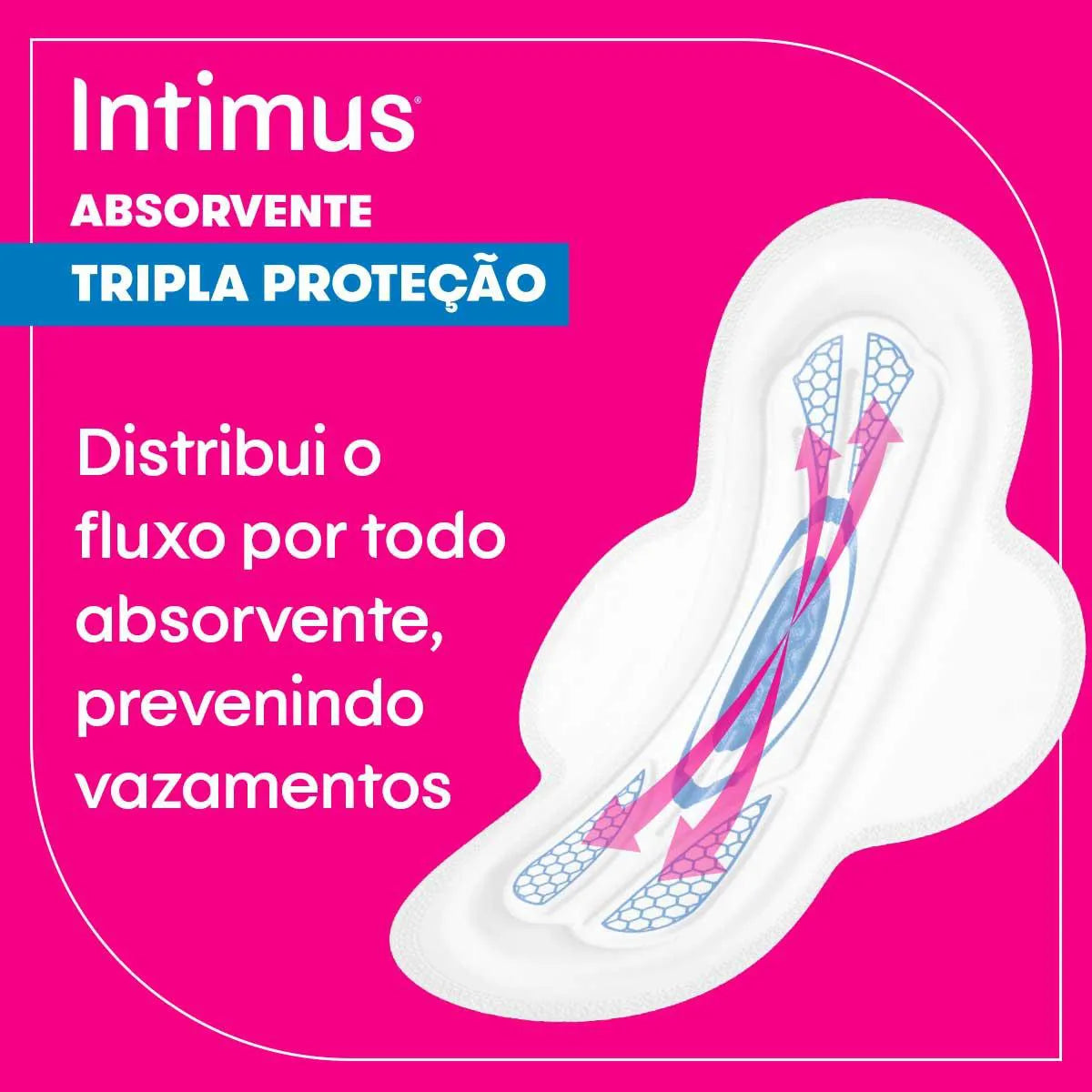 Absorvente Intimus Gel Tripla Proteção Cobertura Suave com Abas 8 Unidades