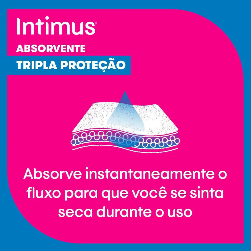 Absorvente Intimus Gel Tripla Proteção Cobertura Suave com Abas 8 Unidades