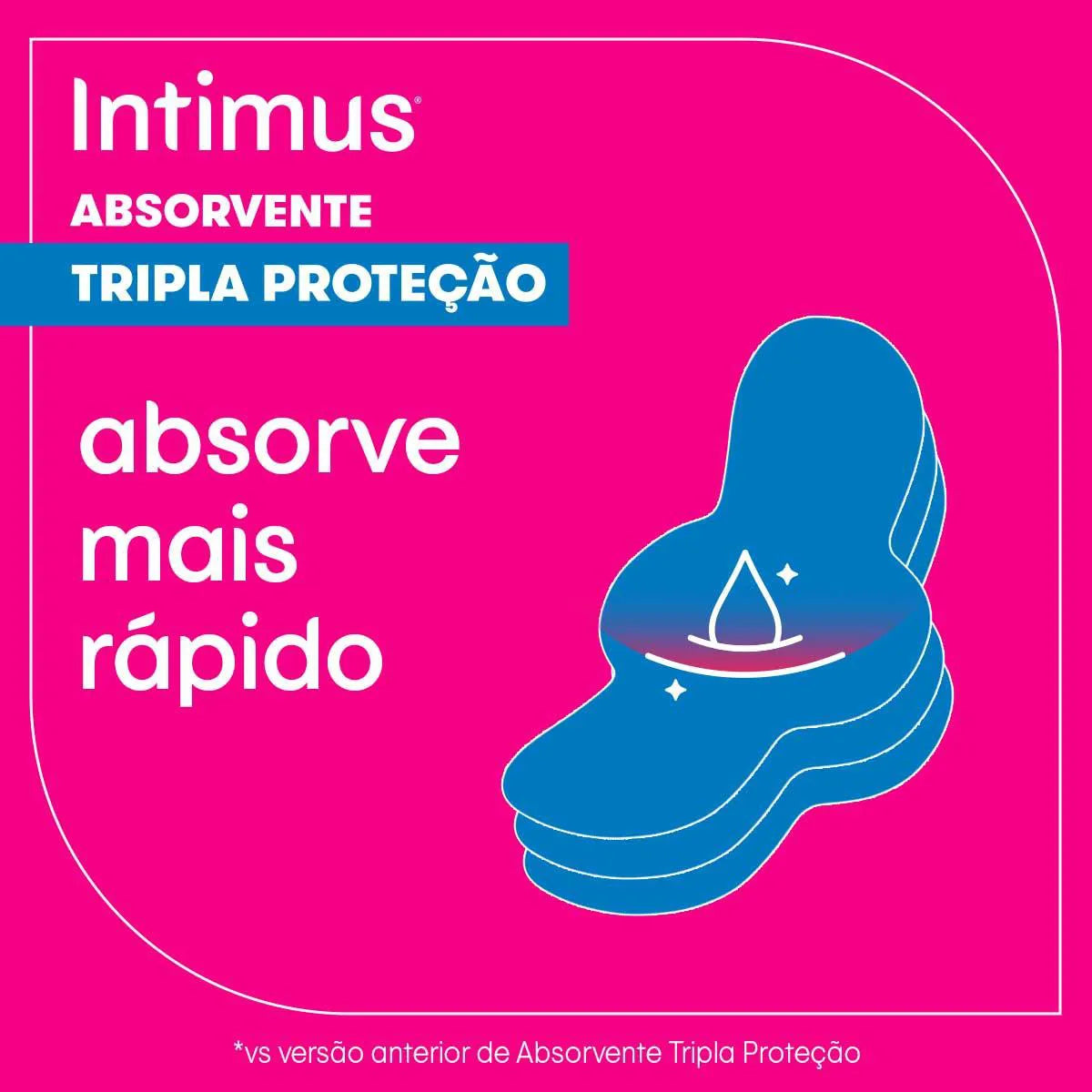 Absorvente Intimus Gel Tripla Proteção Cobertura Suave com Abas 8 Unidades