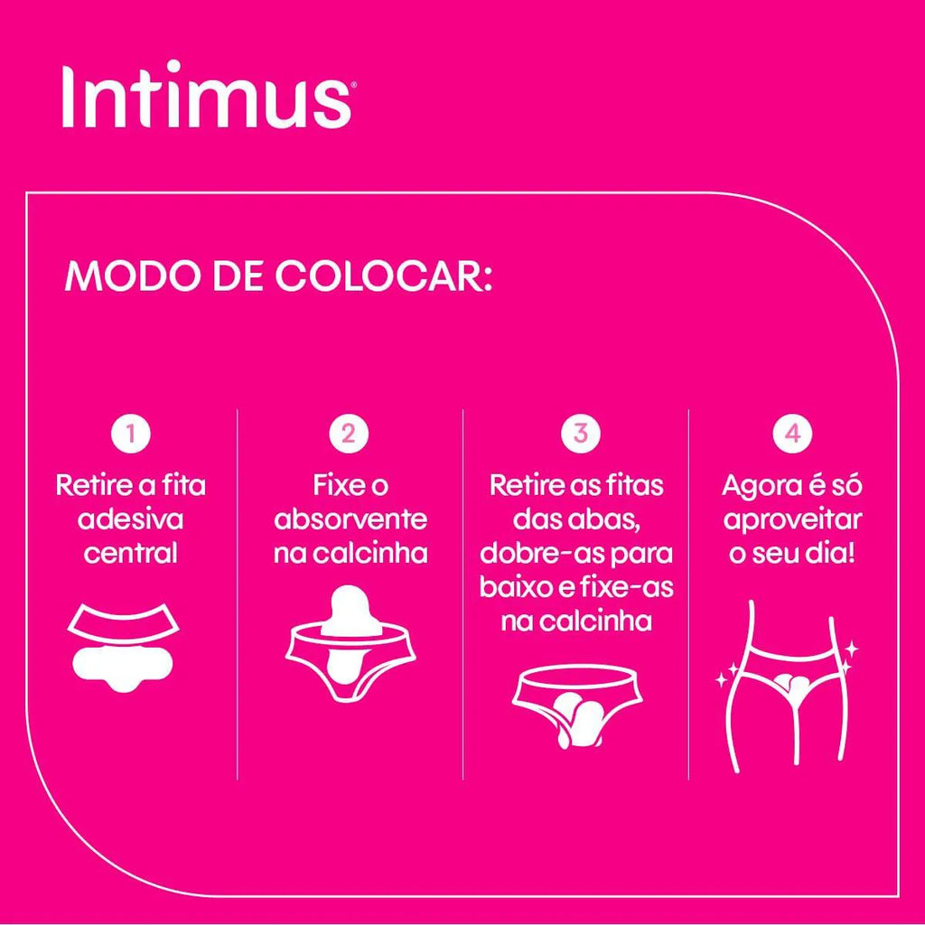 Absorvente Intimus Gel Tripla Proteção Cobertura Suave com Abas 8 Unidades