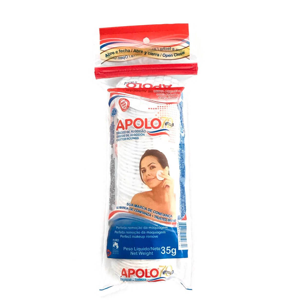 Algodão Apolo Discos Ziplock 35 g