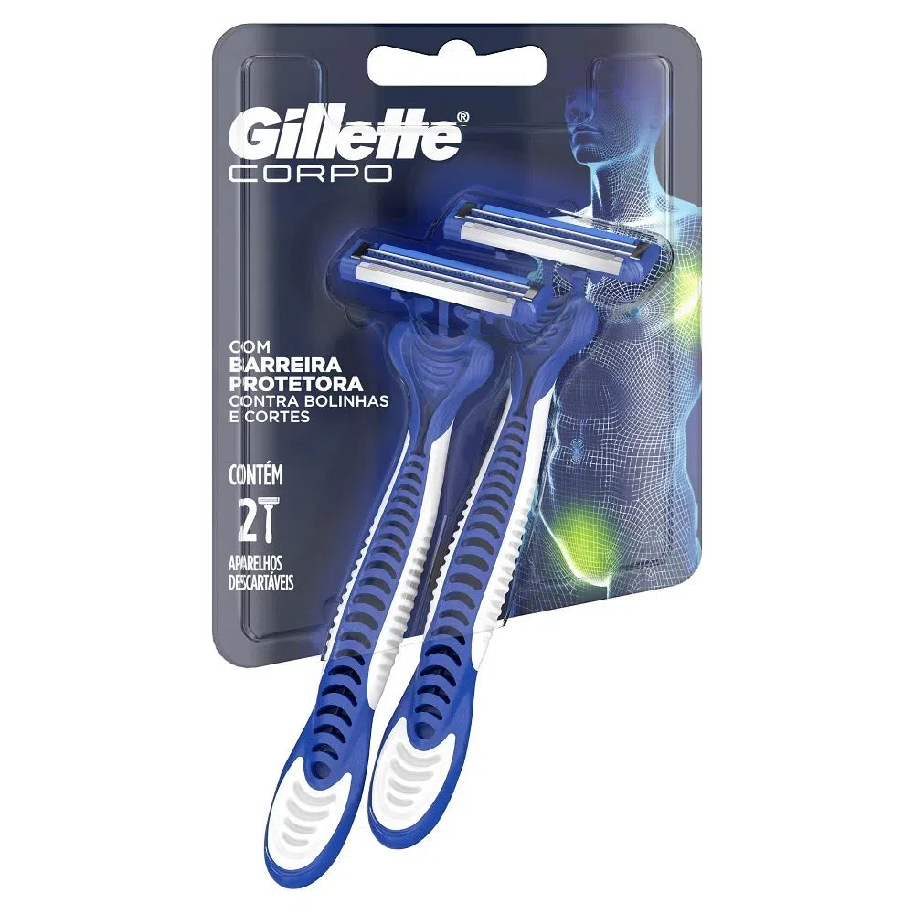 Aparelho Gillette Corpo Descartável 2 Unidades
