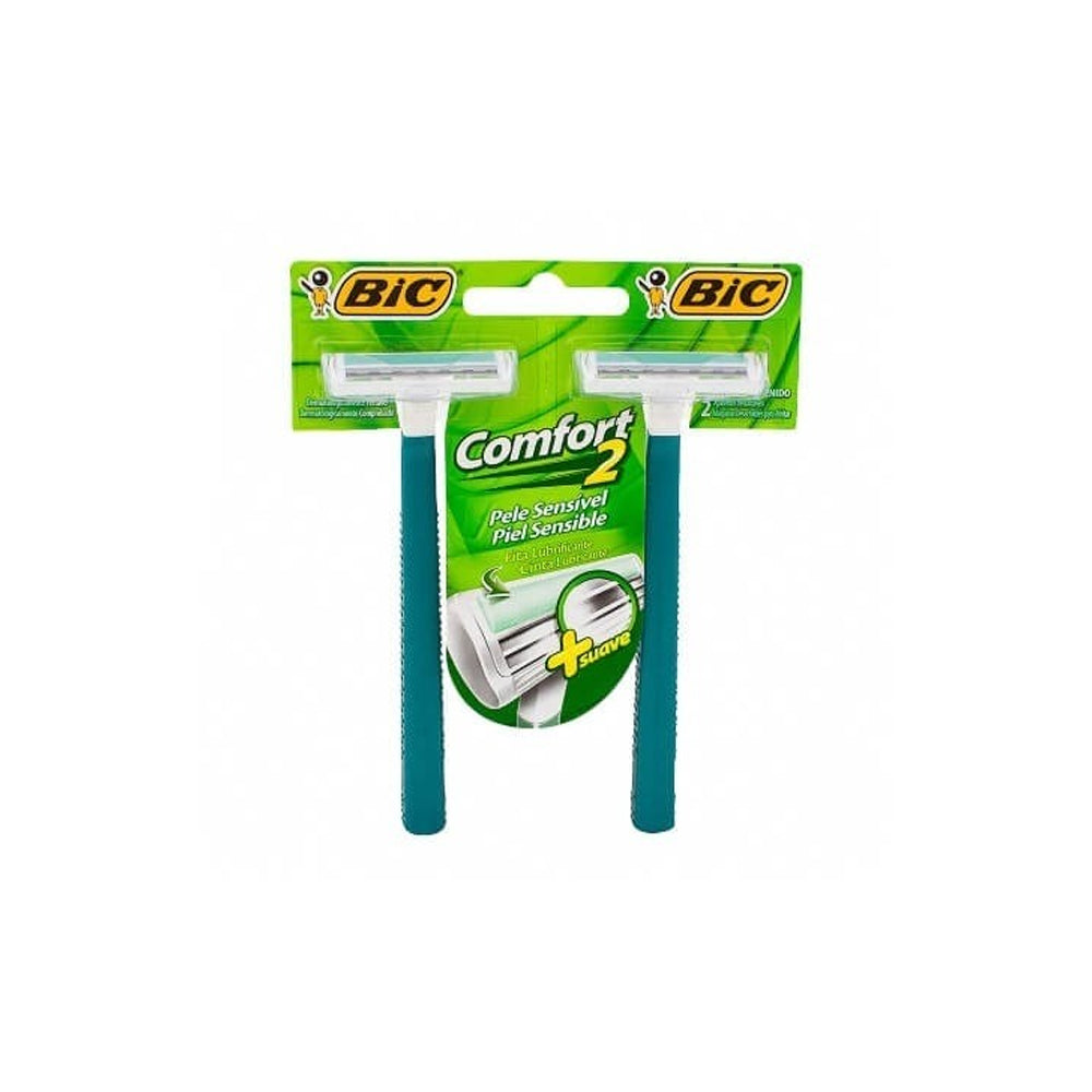 Aparelho de Barbear BIC Comfort 2 Verde Pele Sensível 2 Unidades