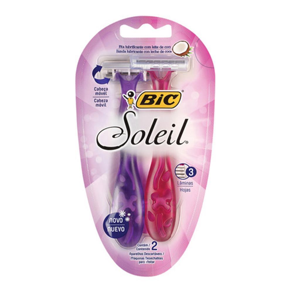 Aparelho de Barbear BIC Soleil Rosa e Roxo 2 Unidades