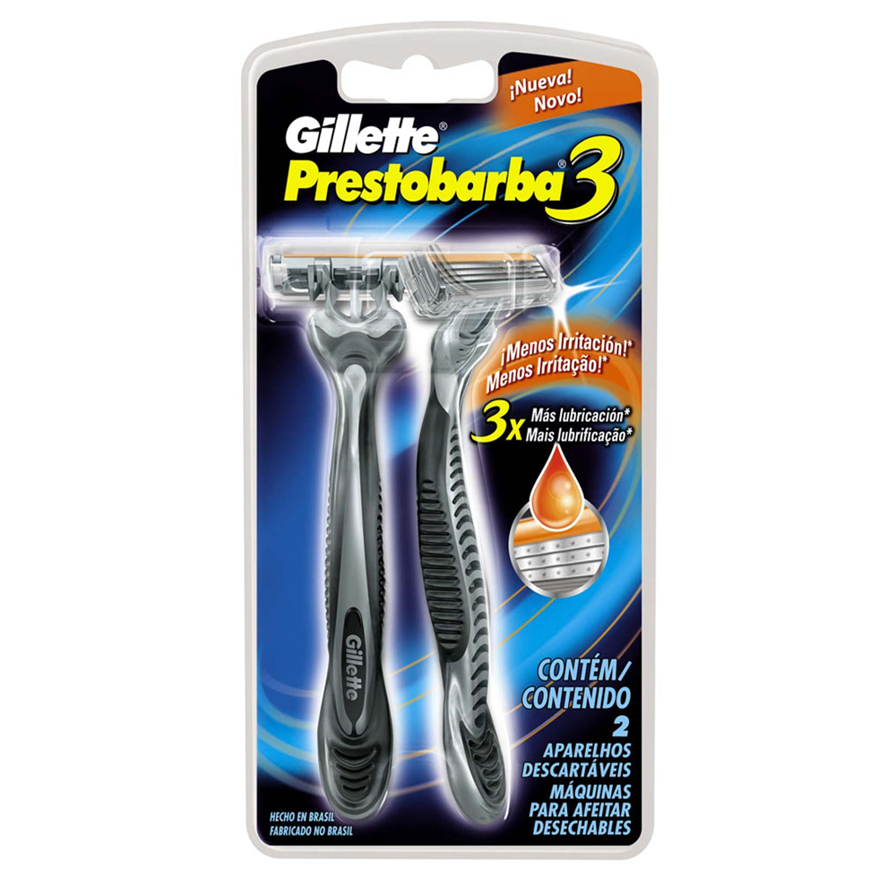 Aparelho de Barbear Gillette Prestobarba 3 Masculino 2 Unidades