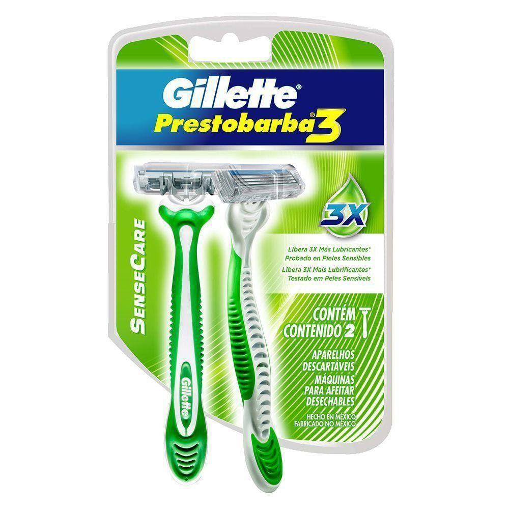 Aparelho de Barbear Gillette Prestobarba 3 SenseCare 2 Unidades