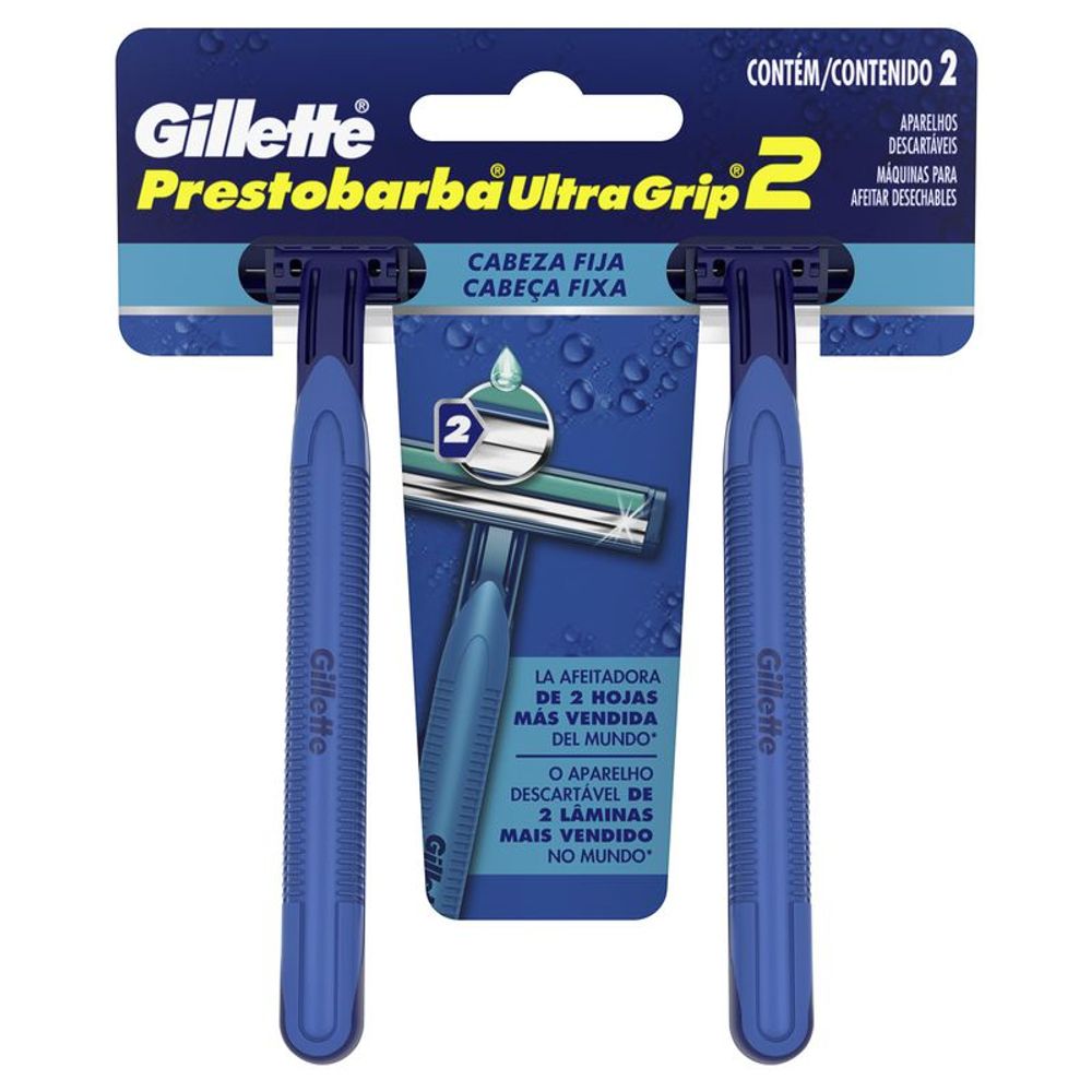 Aparelho de Barbear Gillette Prestobarba Ultragrip Fixo com 2 Unidades