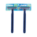 Aparelho de Barbear Lamini Mega Blade 2 Lâminas com Fita Lubrificante e Cabo Emborrachado 2 Unidades