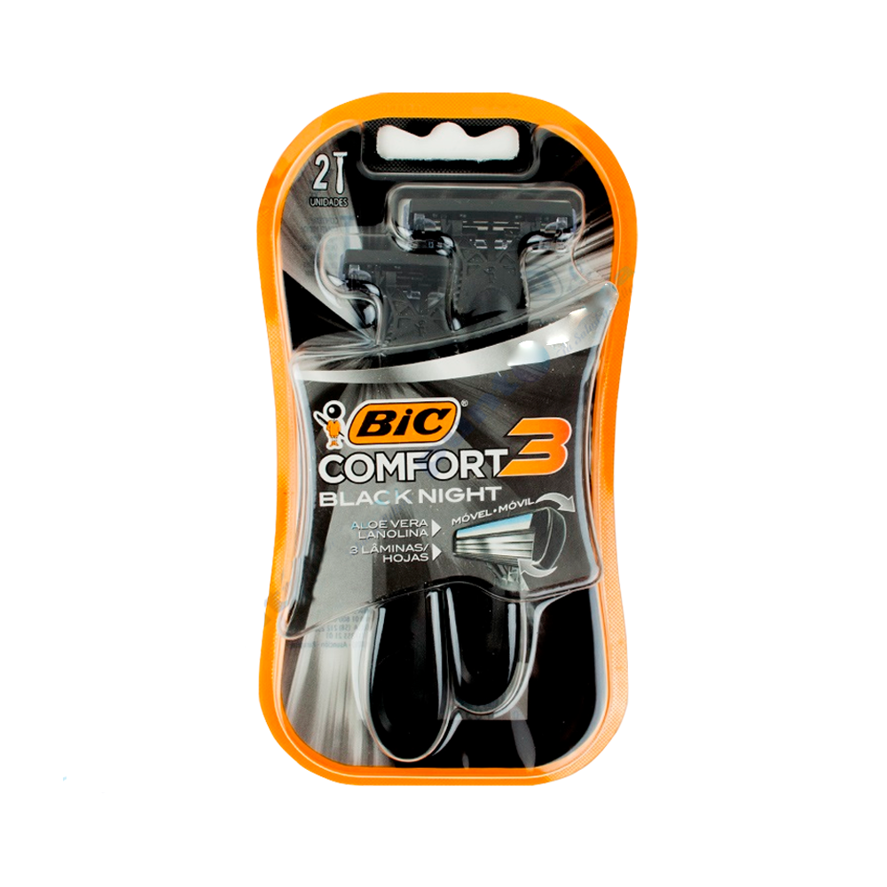 Aparelho de Barbear BIC Comfort 3 Black Night 2 Unidades