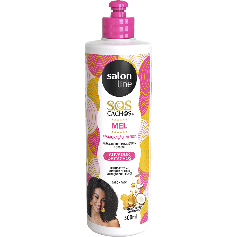 Ativador de Cachos Salon Line S.O.S Cachos Mel e Óleo de Argan 500 ml