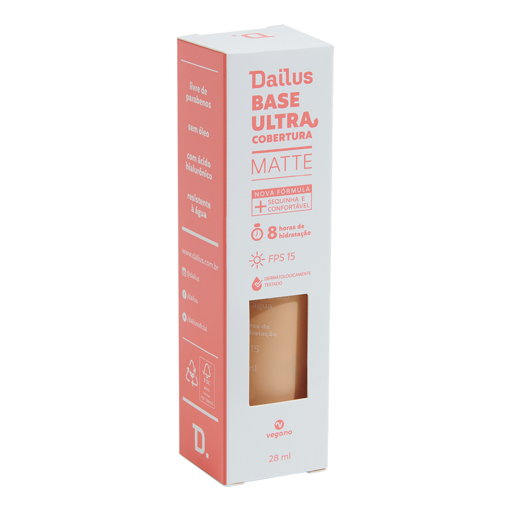 Base Líquida Dailus Ultra Cobertura D3 Claro 28ml