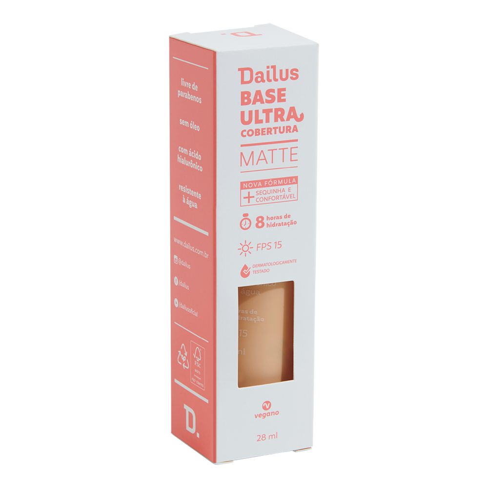 Base Líquida Dailus Ultra Cobertura D3 Claro 28ml