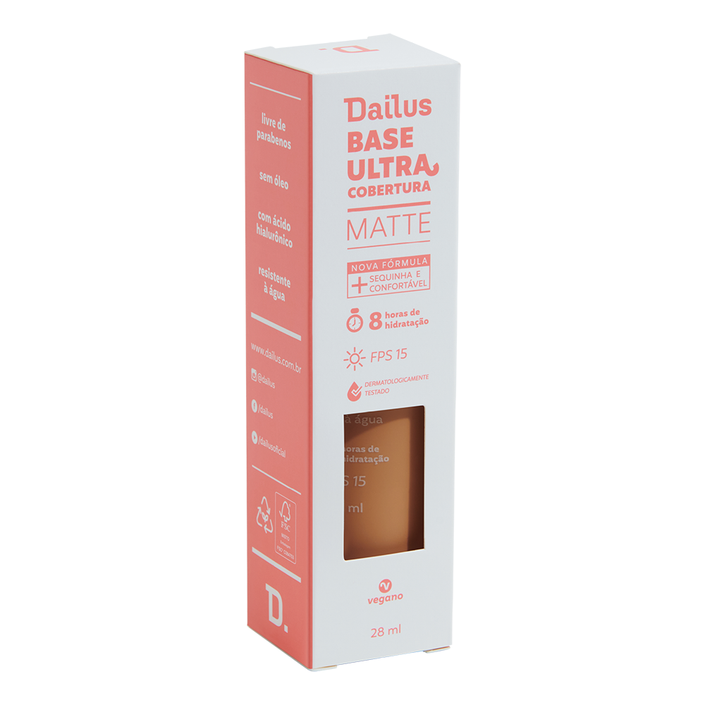 Base Líquida Dailus Ultra Cobertura D8 Médio 28 ml