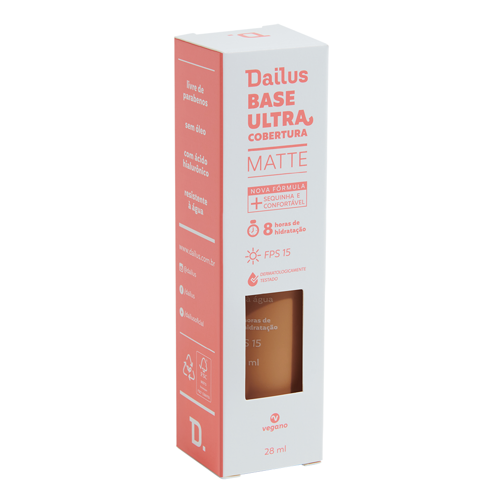Base Líquida Dailus Ultra Cobertura D8 Médio 28 ml