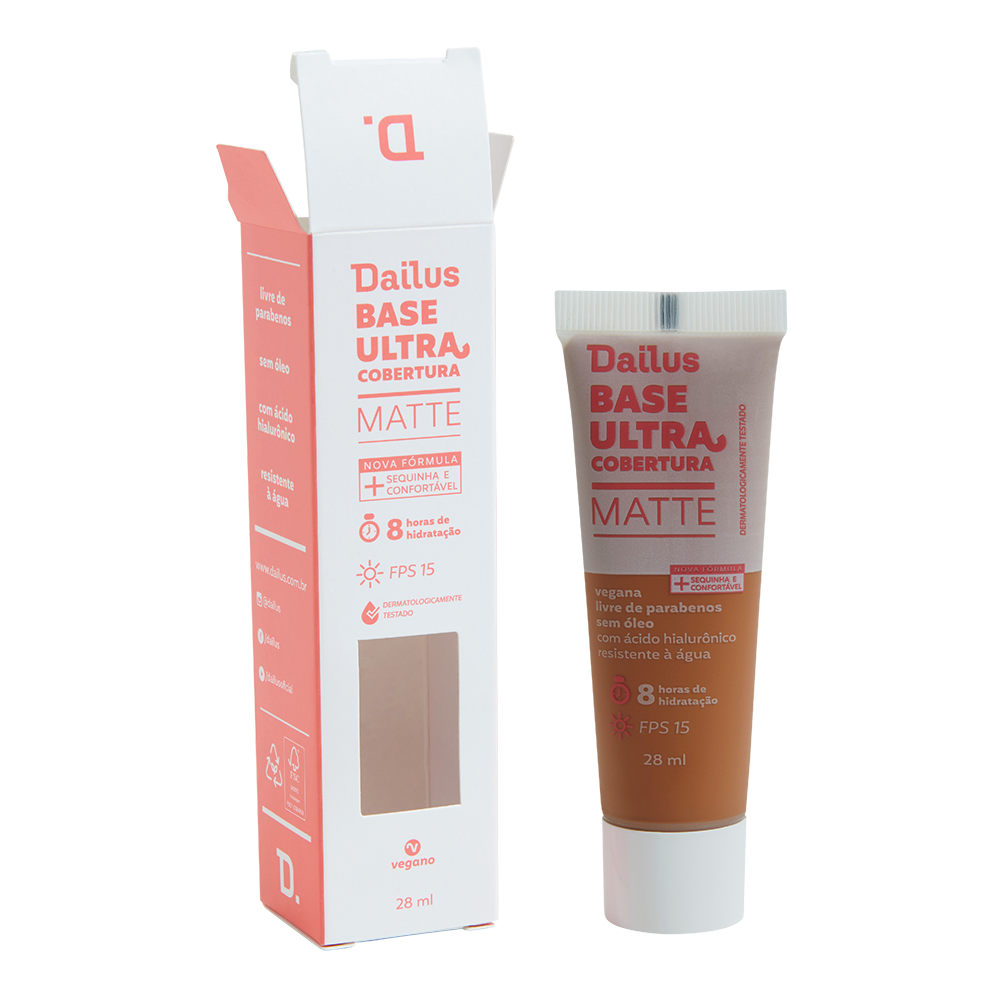 Base Líquida Dailus Ultra Cobertura D8 Médio 28 ml