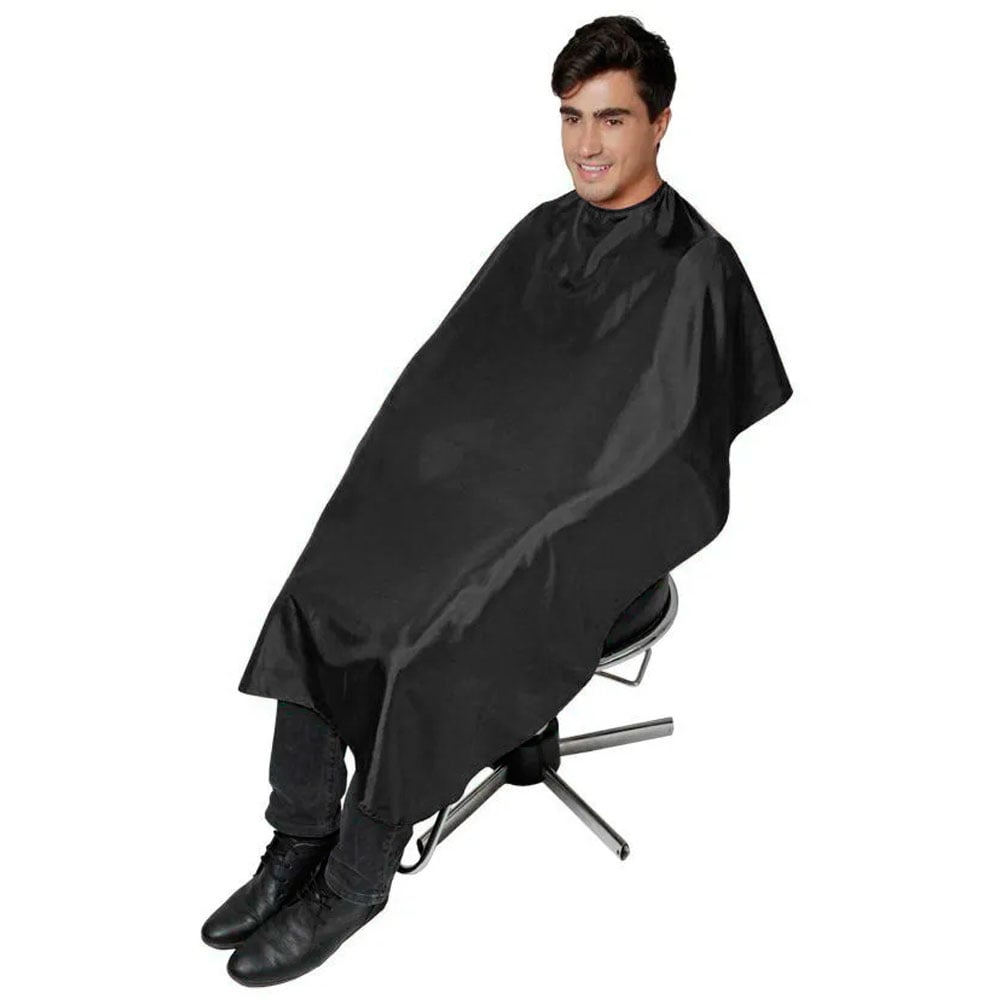 Capa para Corte Santa Clara Nylon sem Manga com Botão Preta