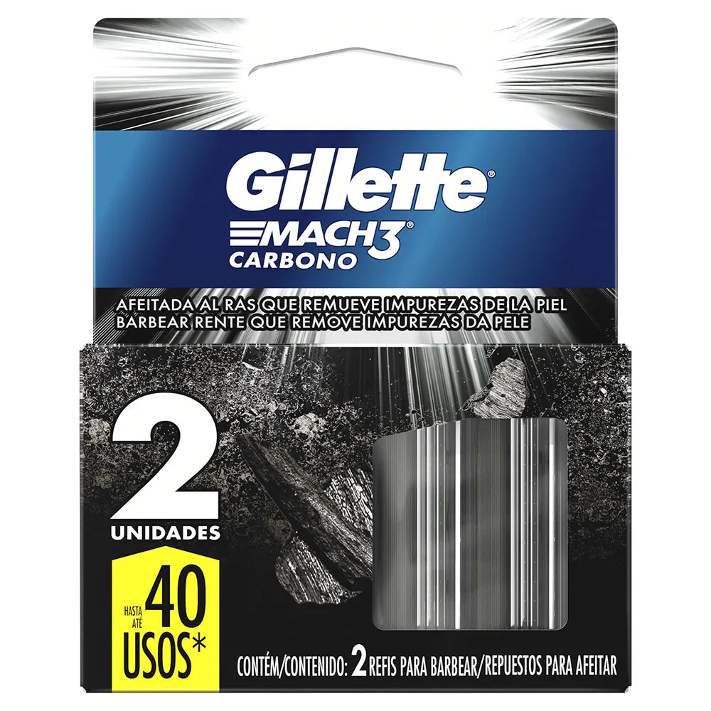 Carga Gillette para Aparelho Mach3 Carbono com 2 Unidades
