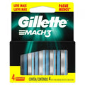 Refil para Barbear Gillette Mach3 com 4 Unidades
