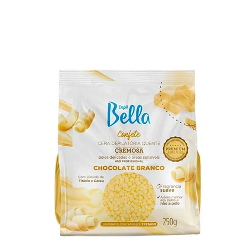Cera Confete Depil Bella Chocolate Branco 250g