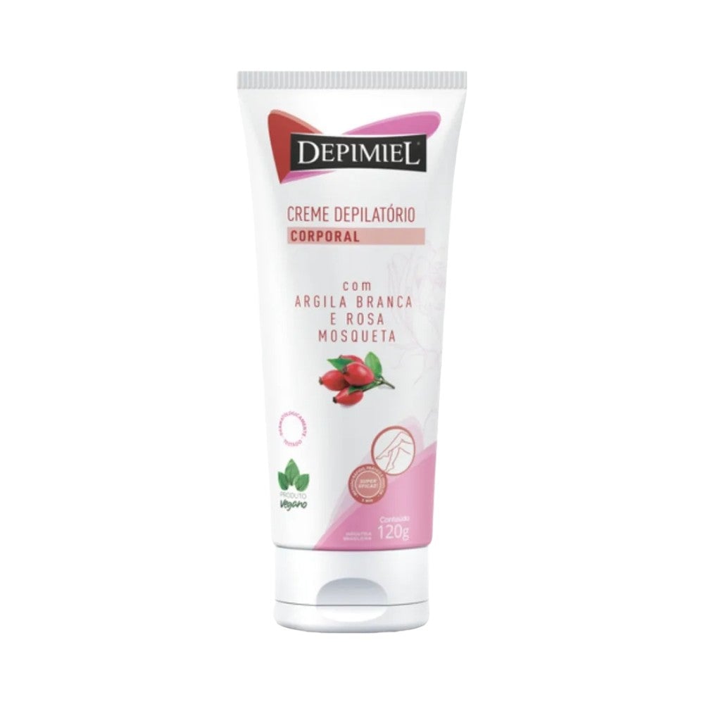 Cera Depilatória Corporal Depimiel Argila Branca e Rosa Mosqueta 120g