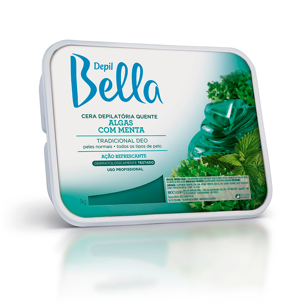 Cera Depilatória Depil Bella Quente Algas com Menta 1kg