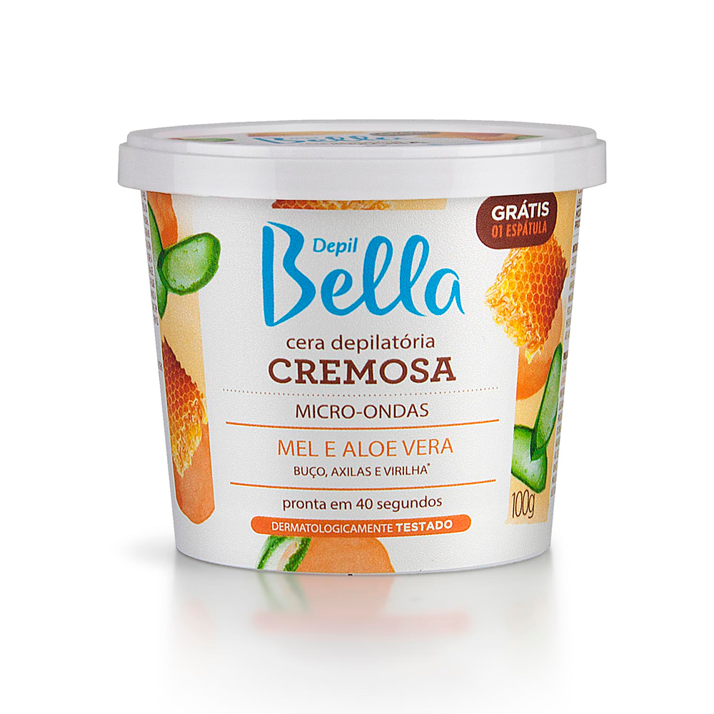 Cera Micro-ondas Depil Bella Cremosa Mel e Aloe Vera 100g