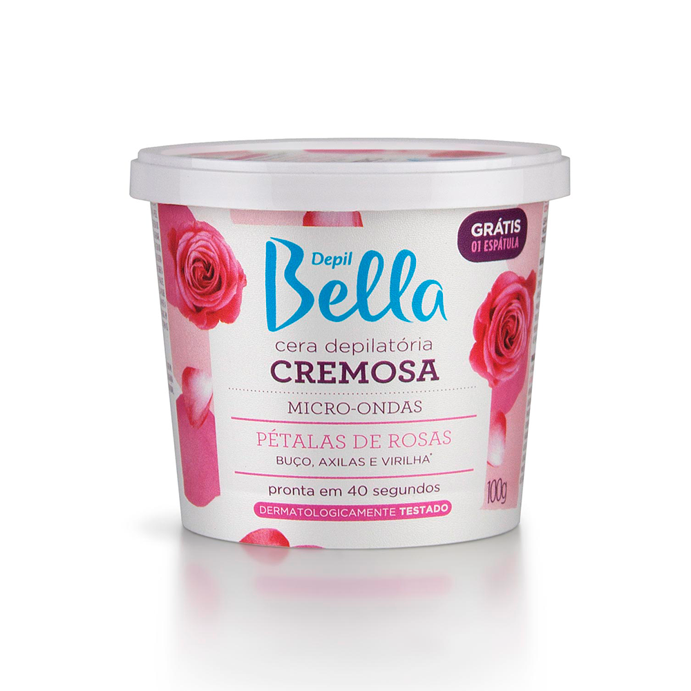 Cera Micro-ondas Depil Bella Cremosa Pétalas de Rosas 100g