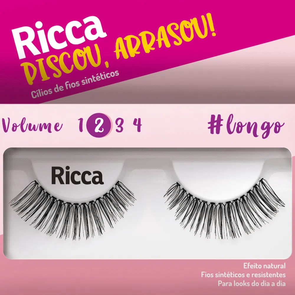 Cílios Postiços Ricca Longo Volume 02 Ref. 307