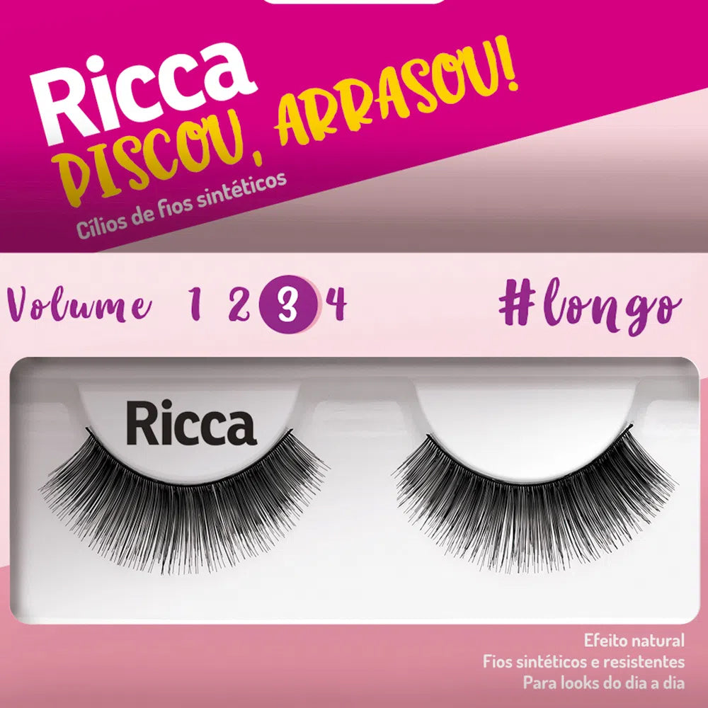 Cílios Postiços Ricca Longo Volume 03 Ref. 310