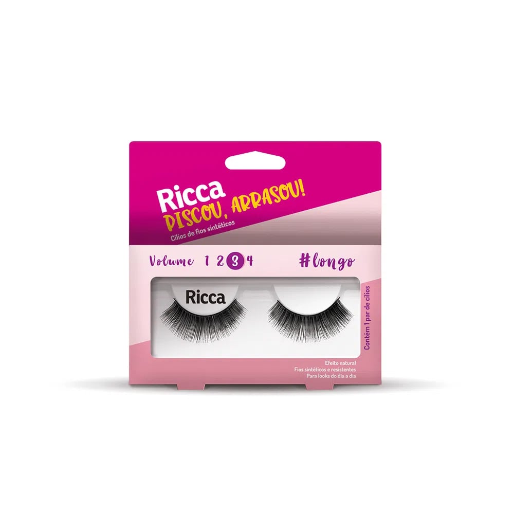 Cílios Postiços Ricca Longo Volume 03 Ref. 310