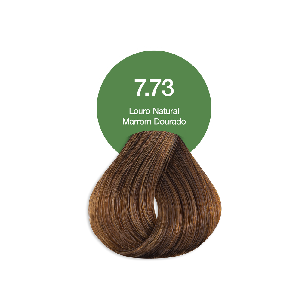 Coloração Creme Permanente Vegana Acquaflora 7.73 Louro Natural Marrom Dourado 60g
