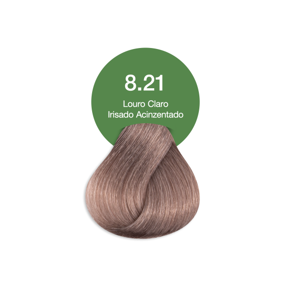 Coloração Permanente Vegana Acquaflora 8.21 Louro Claro Irisado Acinzentado 60g