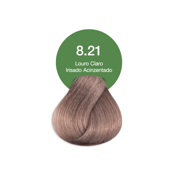 Coloração Permanente Vegana Acquaflora 8.21 Louro Claro Irisado Acinzentado 60g