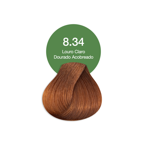 Coloração Creme Permanente Vegana Acquaflora 8.34 Louro Claro Dourado Acobreado