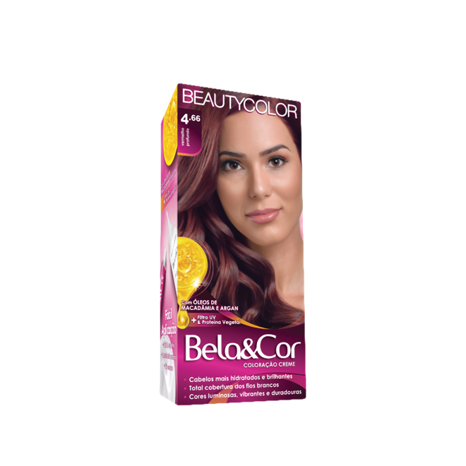 Coloração Creme Bela e Cor Mini Kit Cor 4.66