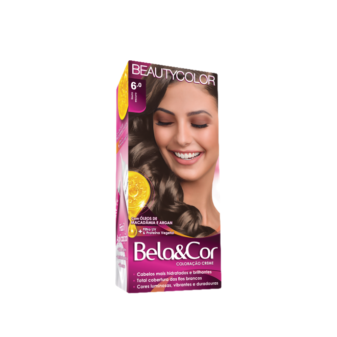 Coloração Creme Bela e Cor Mini Kit Cor 6.0