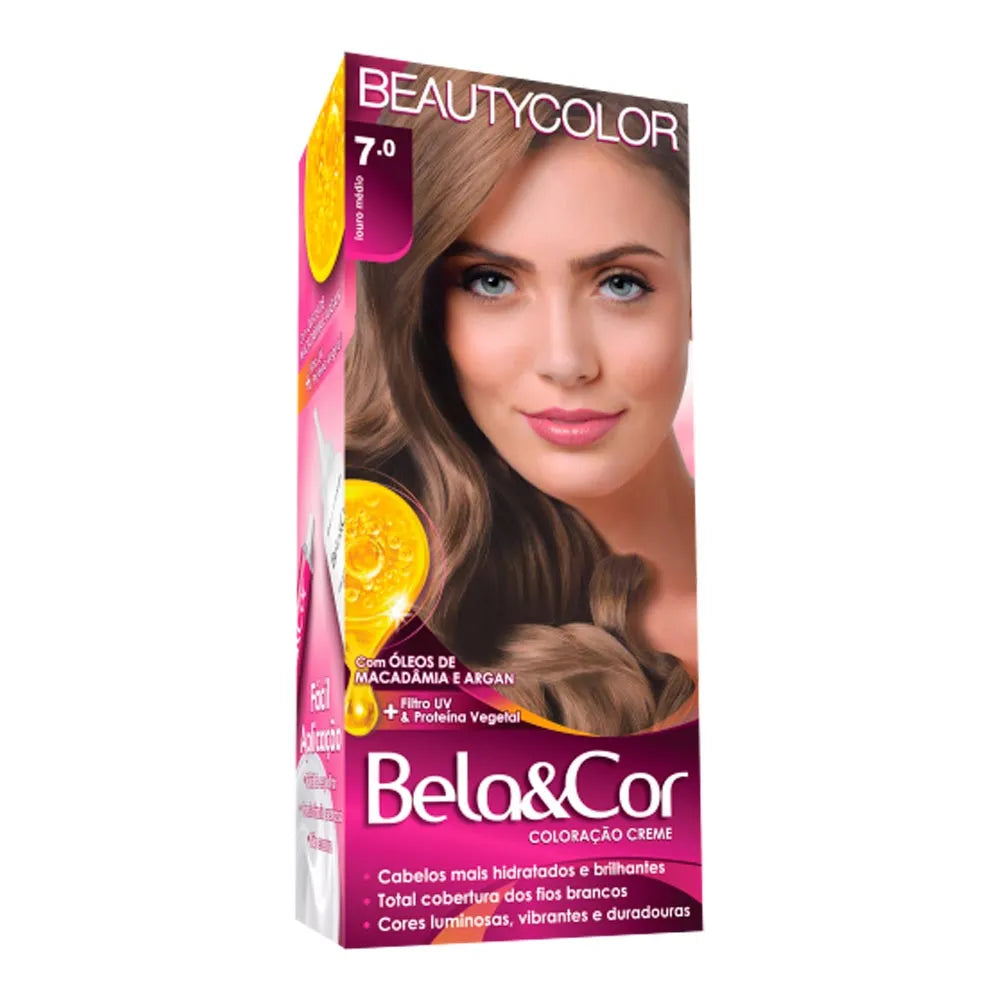 Coloração Creme Bela e Cor Mini Kit Cor 7.0