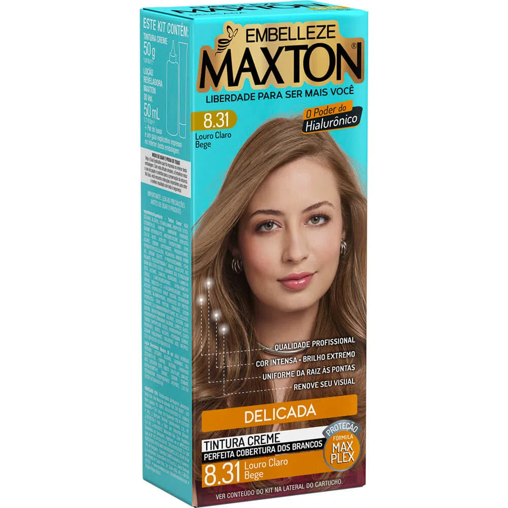 Coloração Embelleze Maxton Kit Prático 8.31 Louro Claro Bege